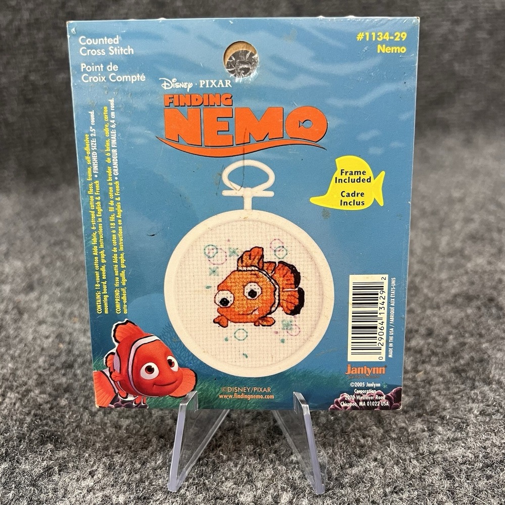 Janlynn 1134-29 Disney Finding Nemo Counted Cross Ornament Kit 2.5" New - 2005